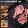 Nonstick Grill Pan for Stove Top 11-inch Non-Stick Square Griddle Pans with Folding Handle Induction Skillet Steak Bacon Pan