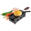 Portable Candlelight Cheese Raclette Non-Stick Rotaster Baking Tray Stove Set Carbon Steel Home Kitchen Grilling Tool with Wood Handle