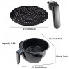 Replacement Grill Pan With Handle Non-stick Professional Accessories Air Fryer Grill Pan Applicable for 3501B 3503 3502 3502BBlack