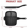 Sakuchi 11 Inch Grill Pan Multi-function Divided Frying Pan Nonstick All-In-One Breakfast Griddle Pan 3 Section Meal Skillet Induction
