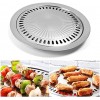 Stovetop Korean BBQ Grill Pan Stainless Steel Non-Stick Roasting Smokeless Barbecue Grill Pan Round Grill Set for Indoor Outdoor Camping BBQ