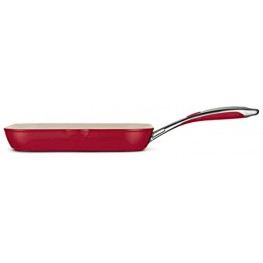 Tramontina Deluxe Square Grill Pan Aluminum 11-inch Metallic Red 80110 060DS