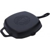 Victoria Cast Iron Grill Pan. Square Grill Pan Seasoned with 100% Kosher Certified Non-GMO Flaxseed Oil
