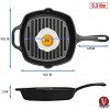 Victoria Cast Iron Grill Pan. Square Grill Pan Seasoned with 100% Kosher Certified Non-GMO Flaxseed Oil