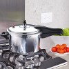 Bene Casa Aluminum Pressure Cooker 4 Quart Includes Pressure Alarm and a Sure-locking Lid System Dishwasher Safe