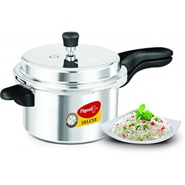 Pigeon Pressure Cooker 5 Liters Deluxe Aluminum Outer Lid Stovetop & Induction Cook delicious food in less time: soups rice legumes and more!