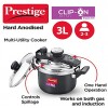 Prestige Svachh Clip-on Mini Hard Anodized 3 Litre Pressure Cooker black