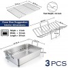 15¼ Roaster Roasting Pan with Baking Rack and V-shaped Rack P&P CHEF Stainless Steel Rectangular Lasagna Pan with Handles for Turkey Chicken Heavy Duty & Healthy & Dishwasher Safe 3 Pieces