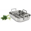 All-Clad Gourmet Stainless Steel Nonstick Roaster with Rack 11 x 14 inch Silver