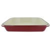 Chasseur 15 x 10 Red French Enameled Cast Iron Rectangular Roaster