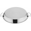 DOITOOL Round Steamer Rack Plate Stainless Steel Roasting Pan Roaster Pan Tray Non- Stick Lasagna Pan Baking Tray with Handles for Roasting Turkey Meat Joints Vegetables 32CM