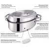 Fracoda 17 Inch Roasting Pan with Rack Stainless Steel Turkey Roaster Pan with Lid Oval Induction Compatible Dishwasher Safe 12 Quart + 5 Quart