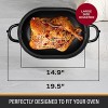 Granite Stone Oval Roaster Pan Large 19.5” Ultra Nonstick Roasting Pan with Lid Grooved Bottom for Basting Broiler Pan for Oven Dishwasher Safe Up to 25lb Turkey Roast Serves 12 – 25