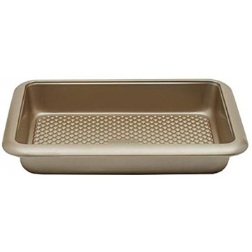 Home Basics Aurelia Non-Stick Carbon Steel Pan in Gold Roaster: 14.75 x 10.75 x 2.5