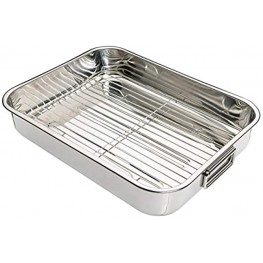 Kitchencraft Large Stainless Steel Roasting Tin With Rack 43 x 31cm 17 x