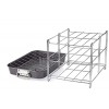 Nifty Solutions Oven Insert with Large Non-Stick 3-Tier Baking Rack and Roasting Pan Included Charcoal and Chrome