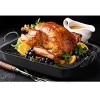 Non-Stick Turkey Roasting Pan with Rack and Deluxe Stainless Steel Baster with Injector and Cleaning Brush Turkey Roaster Set for Rosting Turkey Chicken Meat and Vegetables