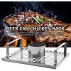 PXRJE Beer Can Chicken Holder,Chicken Roaster Stand Stainless Steel Vertical with Handles for Grill.Silver