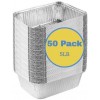 TS Home Goods 5 LB Aluminum Foil Meal Prep Pans Roasting Cooking Backing Oblong Pans 50 Pack