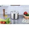 Commercial 4 Qt. Stainless Steel Aluminum-Clad Straight Sided Sauce Pan with Cover
