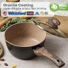 Ecowin 3 Quart Saucepan with Lid Nonstick Sauce Pan Granite Coating Small Sauce Pot with Pour Spout Induction compatible PFOA PTFE Free Easy to clean