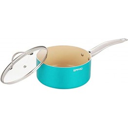 EPPMO 2.9 Qt Non-Toxic Healthy Ceramic Nonstick Saucepan with Lid Medium Cooking Pot with Handle PFOA Free & Induction Compatible