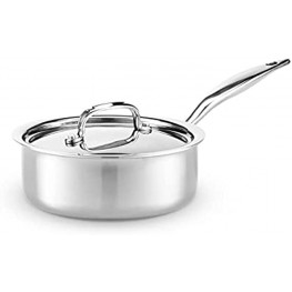 Heritage Steel 2 Quart Saucepan Titanium Strengthened 316Ti Stainless Steel with 5-Ply Construction Induction-Ready and Fully Clad Made in USA