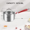 HOLIPOT 1 Quart Saucepan Pot with Lid Tri-Ply 18 10 Stainless Steel Sauce Pan Cooking Pot for Stove Top Chef's Classic Milk Pan with Silicone Grip Handle Induction Compatible Dishwasher Safe