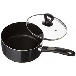 Mirro A7972484 Get A Grip Aluminum Nonstick 3-Quart Saucepan with Glass Lid Cover Cookware Black