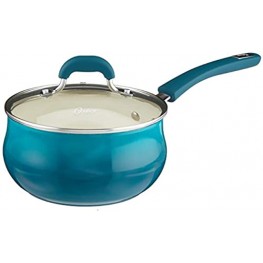 Oster Corbett Forged Aluminum Sauce Pan W Lid-Ceramic Non-Stick-Induction Base-Soft Touch Bakelite Handle 3 Qt Gradient Teal