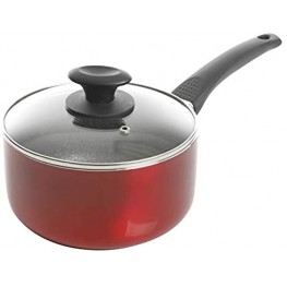 Oster Metallic Red Aluminum Sauce Pan With Black Speckle Non-stick Interior 2.5 Qt