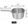Sandmovie Stainless Steel Milk Pan Pot Saucepan with Handle 18cm 1 Pack