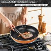 10 Pieces Pots and Pans Set,Aluminum Cookware Set Nonstick Ceramic Coating Fry Pan Stockpot with Lid Copper and Black