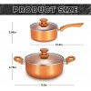 4-piece Non-stick Cookware Set Pots and Pans Set for Cooking 6 Ceramic Coating Saucepan 9.5Stock Pot with Lid Copper