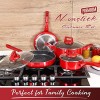 6 Pcs Pots and Pans Sets Nonstick Cookware Set Induction Pan Set Chemical-Free Kitchen Sets Saucepan Stock Pot Frying Pan Red