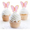 60 PCS Cupcake Toppers 3D Butterfly Cake Picks Decorations Pink Gold Mixed Size with Dot Glue and Support Stick for Girl Women Wedding Birthday Party Baby Shower Food Wall Decoration