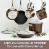 Anolon Nouvelle Copper Hard Anodized Nonstick Cookware Pots and Pans Set 11 Piece Sable