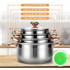 BAERFO 8 Piece Pots Set,Premium 304 Saucepan Set,Stainless Cookware Sets Kitchen Cooking Pots with Stainless Steel Handle（Glass Lid）