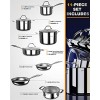 Ciwete 18 10 Stainless Steel Pots and Pans Set 11-Piece Induction Cookware Set with Steamer Insert Impact-Bonded