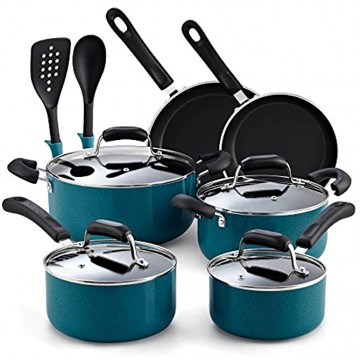 Cook N Home Nonstick Cookware Set 12-Piece Turquoise