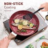 CSK Nonstick Cookware Set Nonstick frying pans Red Granite Cookware with Derived Coating induction pot and pan set Bakelite Handle and Multi-Ply Body Lovely Housewarming Gift,16 Pieces