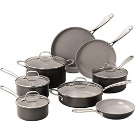 Granite Stone Pro Chalk Nonstick Pots & Pans Set 13 Piece Hard Anodized Premium Cookware Set with Ultra Nonstick Diamond & Mineral Coating Oven Dishwasher & Metal Utensil Safe Cool Touch Handles …