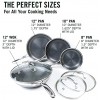HexClad 7-Piece Hybrid Stainless Steel Cookware Set with Lids and Wok Metal Utensil and Dishwasher Safe Induction Ready PFOA-Free Easy to Clean Non Stick Fry Pan with Covers