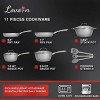 LovoIn Nonstick Cookware Set 11-Piece Hammered Kitchen Ware Pots & Pans Set Induction Cooking Pots Even Heating Pans Oven Stovetop Safe for Family Meals Grey