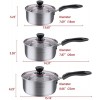 Multi-Size 6 piece Stainless Steel Pot Set Pots and Pans Set Cookware Sets Kitchenware Stainless Steel 3 Pots 2qt 3qt and 4qt By Lake Tian