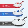 SHINEURI 6 Pieces Nonstick Pans with Lid Nonstick Frying Pan with Lid Ceramic Pans with Lid Nonstick Skillet with Lids Non-stick Skillet Ceramic Skillets Ceramic Nonstick Pan Set 8 9.5 11 inch