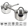 Stainless Steel Saucepan 4 PCS Set with Glass Cover Induction 16 18cm