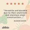Abbio | Saute Pan + Lid Fully-Clad Construction Stainless Steel Induction Ready PFOA Free Non-Toxic Ergonomic Stay-Cool Handle Oven & Dishwasher Safe 10 Diameter 3.5 Quart Capacity