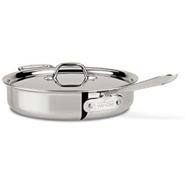 All-Clad 4403 Stainless Steel Tri-Ply Bonded Dishwasher Safe 3-Quart Saute Pan with Lid Silver