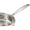 Bergner BGIC-3661 Infinity Chefs De Lux 24 cm Tri-Ply Saute Pan with Glass Lid | Stainless Steel | Copper Hammer Finish